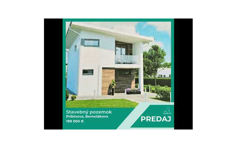 🏡 STAVEBNÝ POZEMOK NA PREDAJ - BERNOLÁKOVO